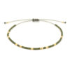 Zartes Armband mit olivgrünen und goldenen Miyuki Perlen
