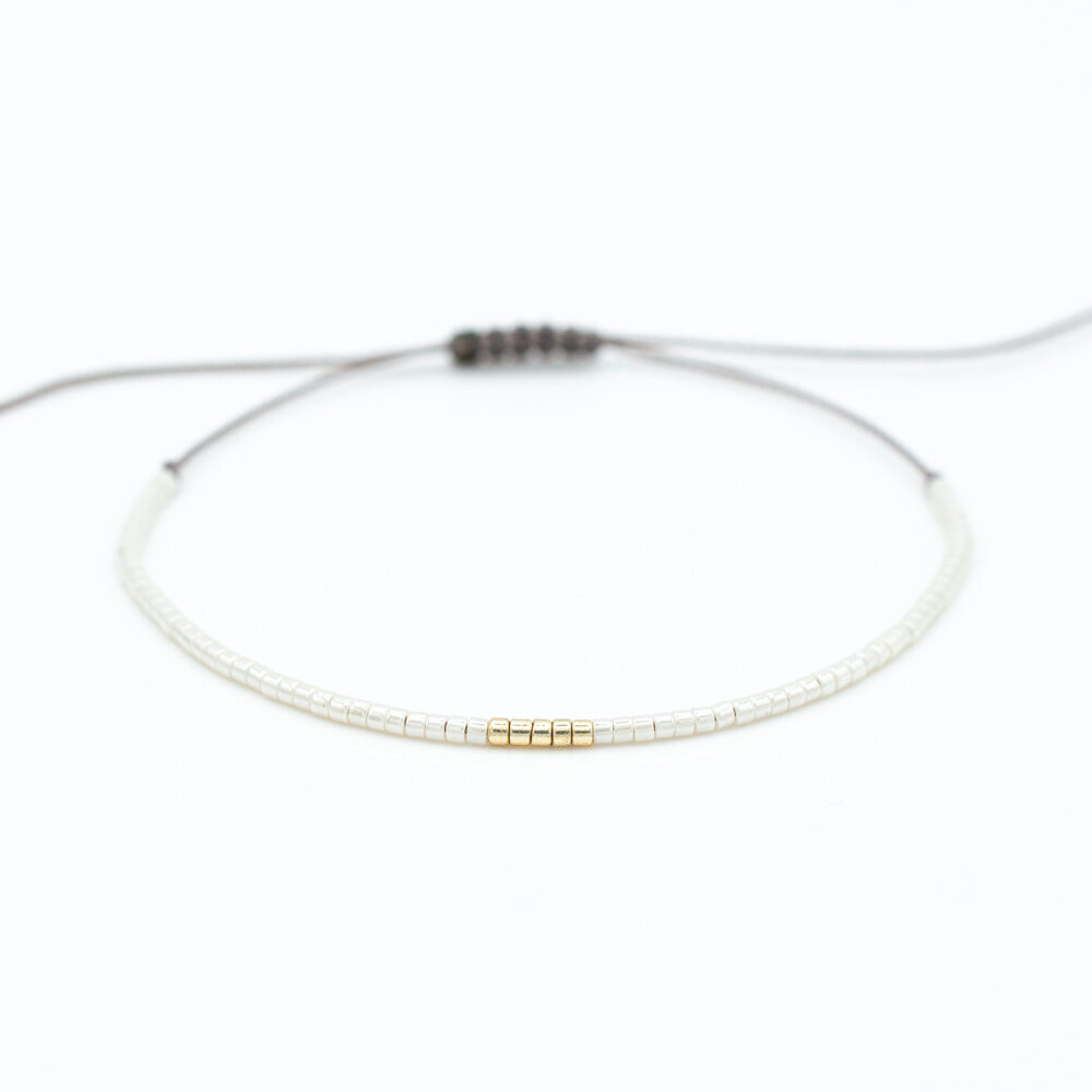 Armband mit Miyuki Perlen in elfenbein