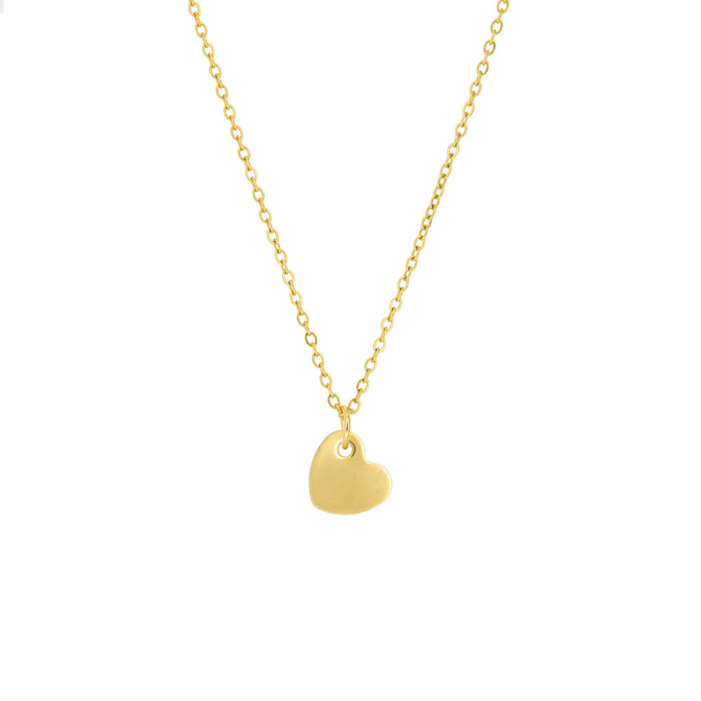 Goldene Gliederkette mit Herz Charm