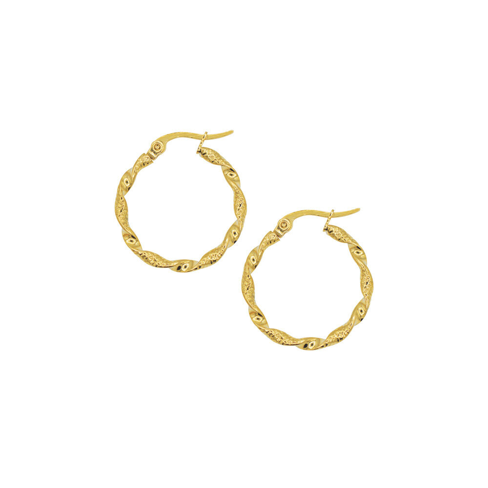 Gedrehte Creolen in Gold