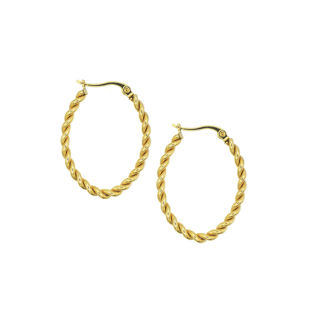Gedrehte Creolen in Gold