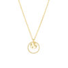 Goldene Gliederkette mit rundem Ring und gewellten Plättchen aus Gold