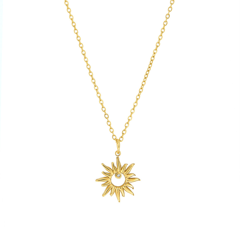 Goldene Gliederkette mit Sternanhänger und kleinen Zirkonia Steinchen