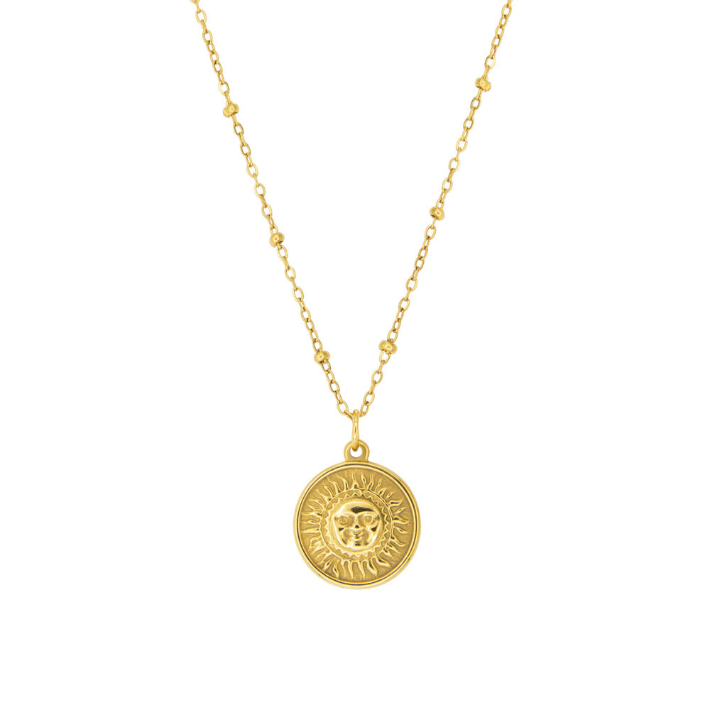 Goldene Satellitenkette mit Sonnenanhänger