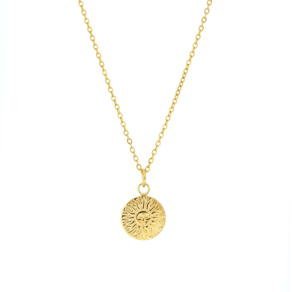 Goldene Gliederkette mit Sonnenanhänger