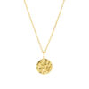 Goldene Gliederkette mit rundem, gewellten Anhänger