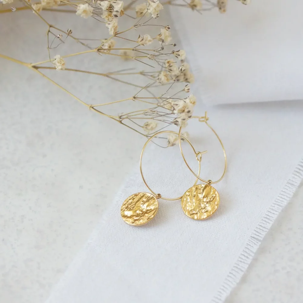 Wavy Coin Creolen – Bild 5