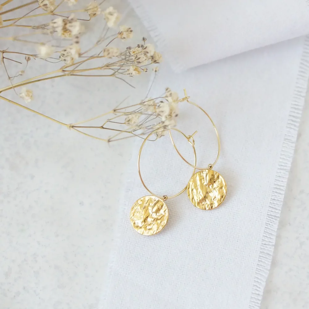 Wavy Coin Creolen – Bild 3