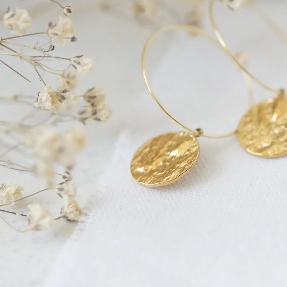 Wavy Coin Creolen – Bild 4