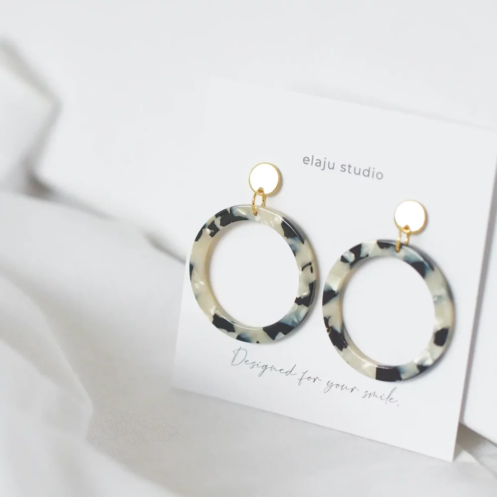 Circle Ohrringe black & white – Bild 4