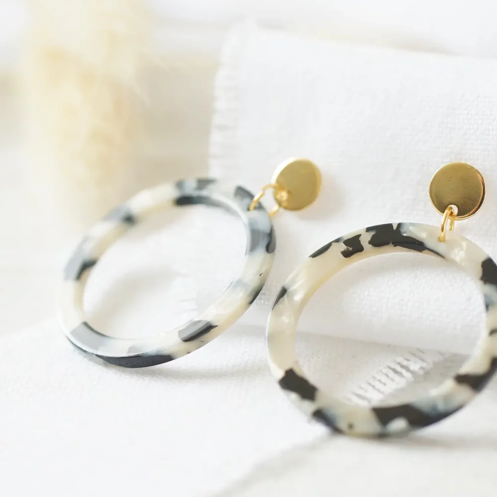 Circle Ohrringe black & white – Bild 3