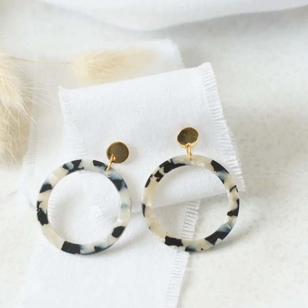 Circle Ohrringe black & white – Bild 5