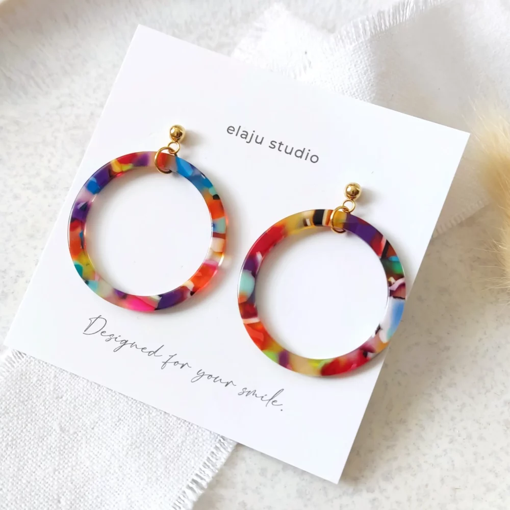 Circle Ohrringe spotted bunt