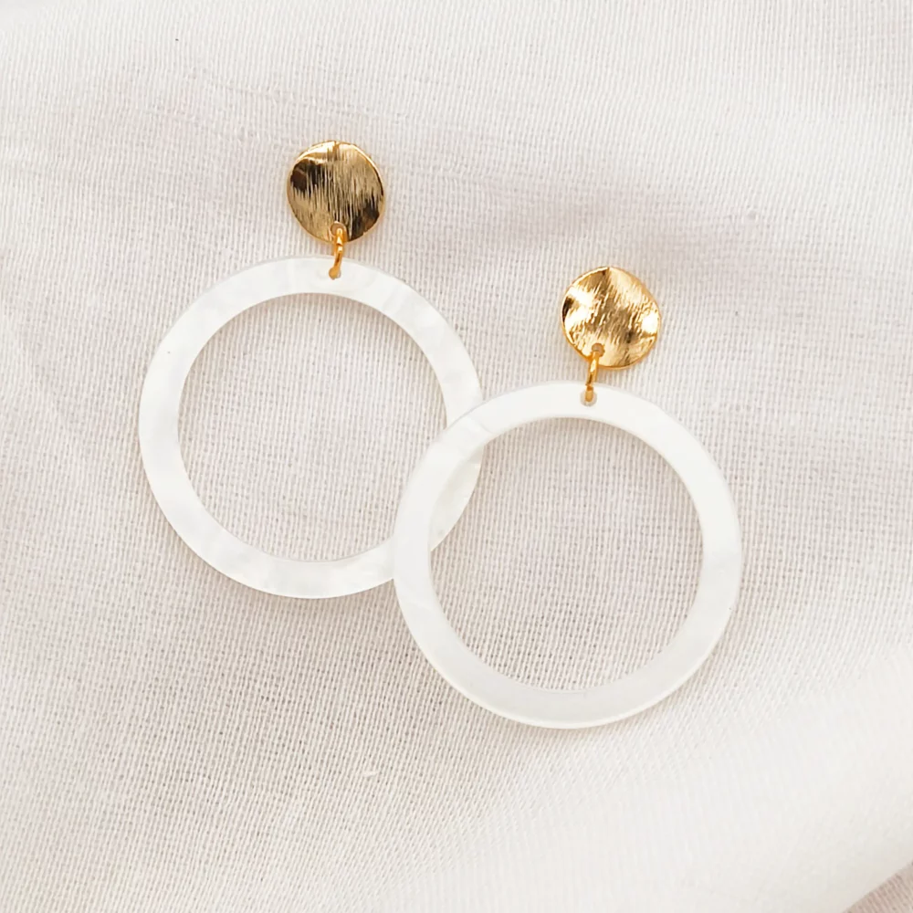 Circle Ohrringe white – Bild 3