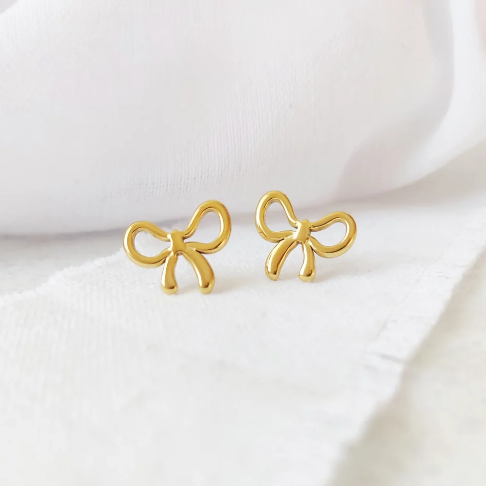 Ohrstecker Golden Bow – Bild 5